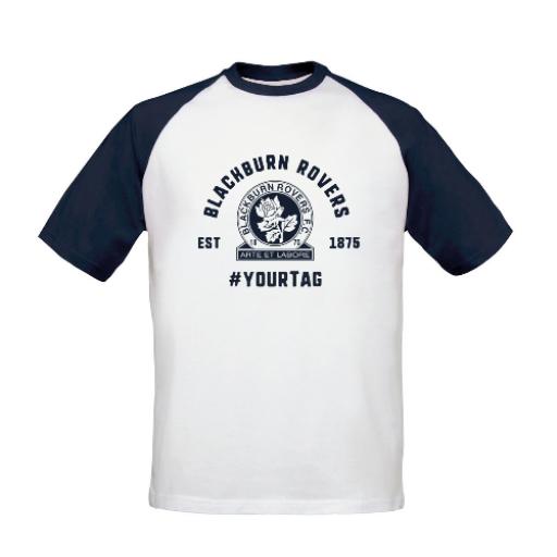 Blackburn Rovers FC Vintage Hashtag Baseball T-Shirt