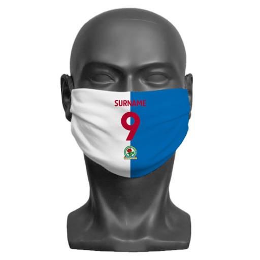 Blackburn Rovers FC Back of Shirt Adult Face Mask (Medium)